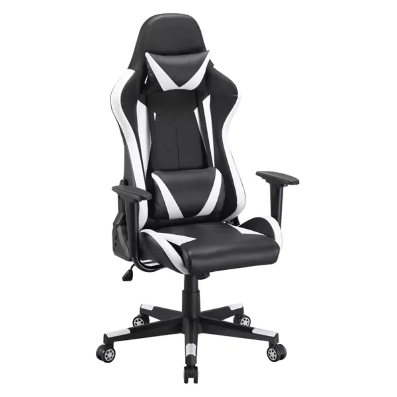 

SmileMart Executive Adjustable High Back Faux Leather Swivel Gaming Chair, Black/White