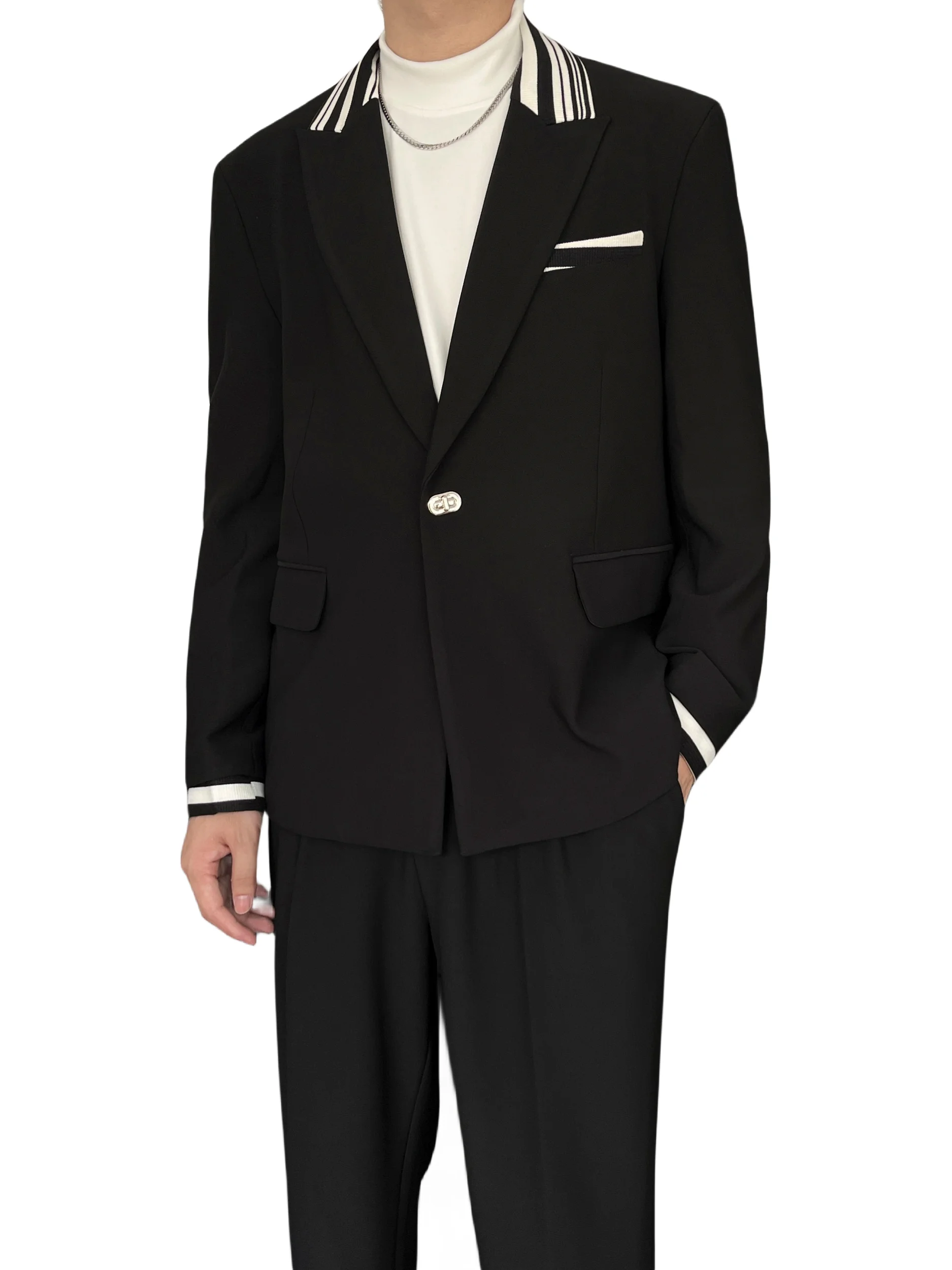 Дизайнерский мужской костюм свободного покроя комплект из 2 предметов