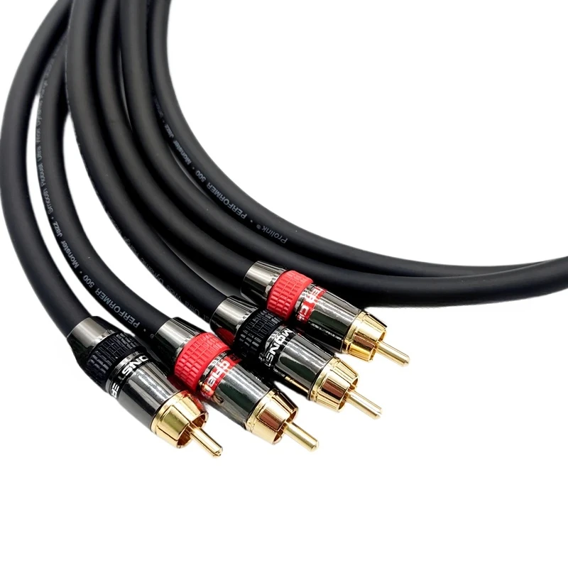 Фото Пара кабелей RCA из чистой меди M-500, штекер-папа, аудиофильская Hi-Fi аудиосигнальная линия, штекер WBT №1