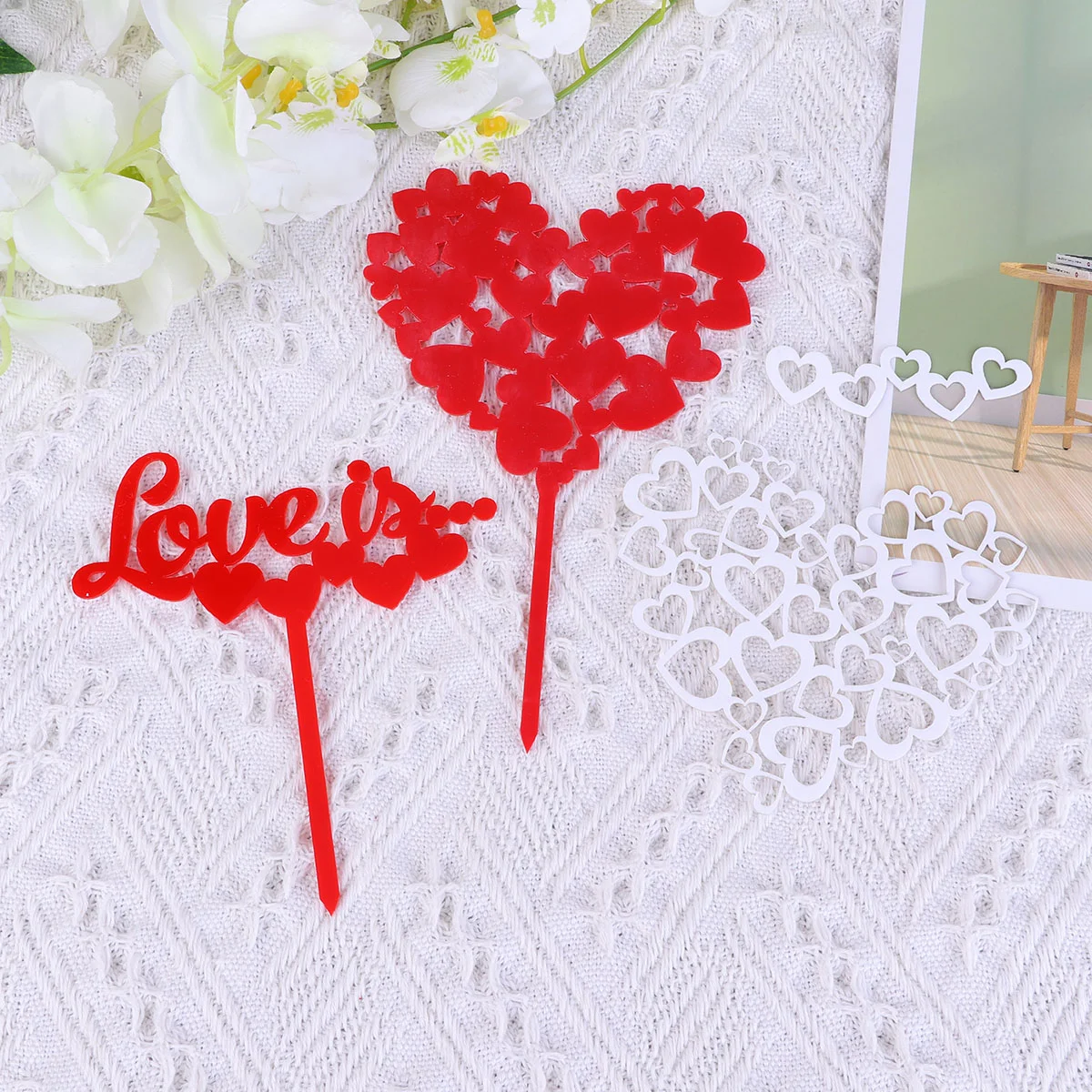 5 шт. аксессуары для дня рождения Cajas Para Topper сердце свадебные наборы коктейльный