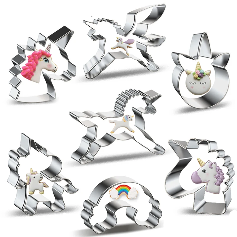 

Cute Unicorn Cookie Cutter Mould Stainless Steel Fondant Cake Biscuit Mold Unicorn Birthday Party Decorations Diy Baking Tools