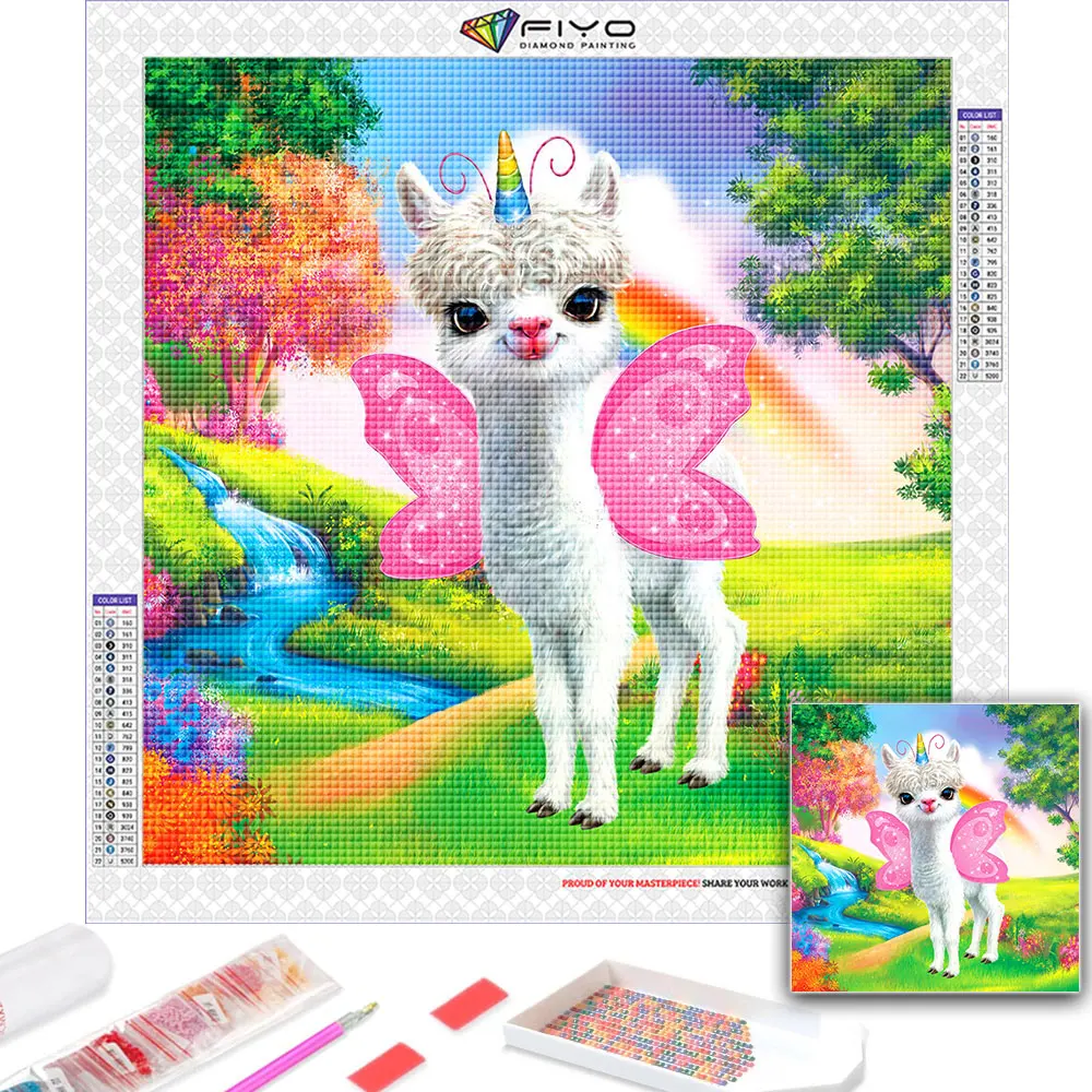 Алмазная 5d-картина, альпака, полноразмерная Алмазная вышивка, мультяшная Бриллиантовая Вышивка крестиком, ручная работа, подарок для детей