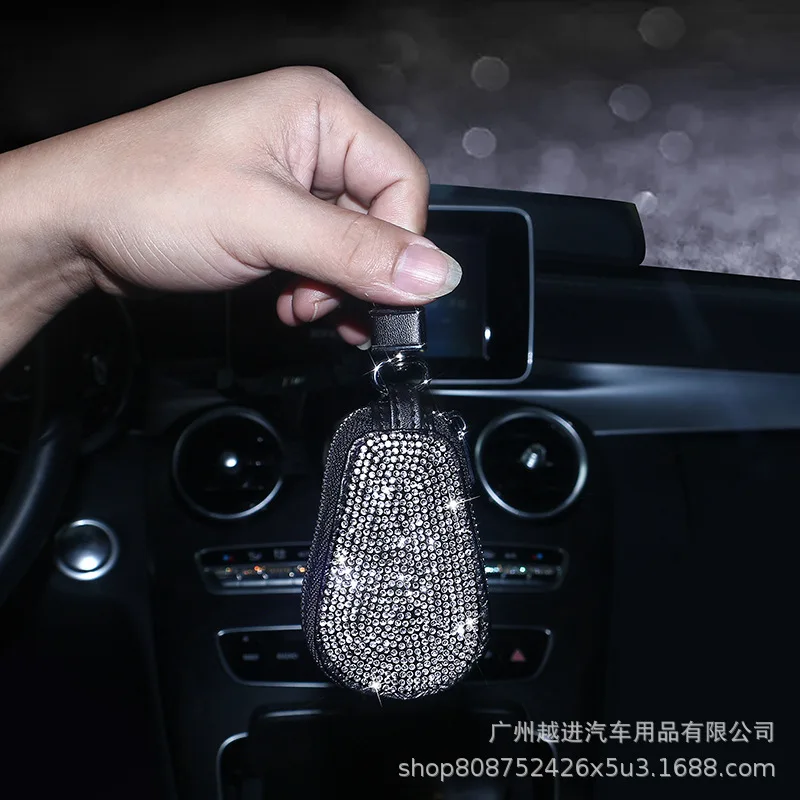 

Car Key Cover Bag Cute Car Key Case Creative Diamond Encrusted Omen's Universal Protective Remote Control Case