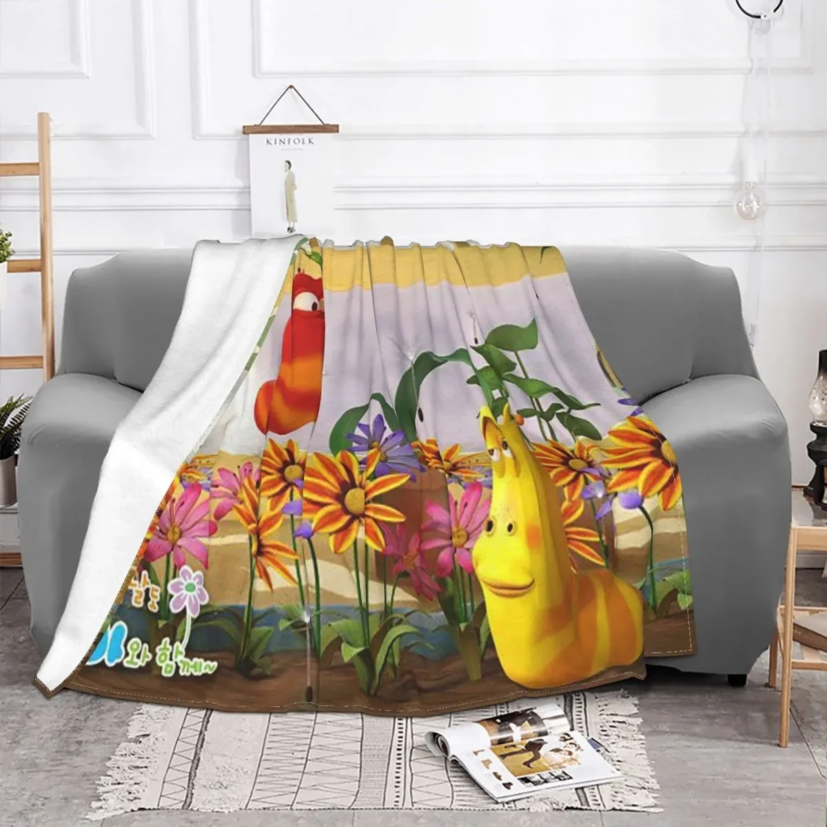 

Желто-красные одеяла Larva, коралловый флис, плюшевый принт, смешное аниме, многофункциональные теплые Пледы для кровати, искусственное одеяло