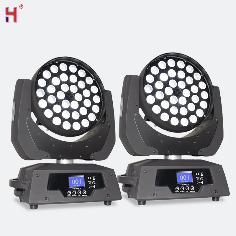 

LED Wash Zoom Moving Head Light 36x12W RGBW Touch Screen DMX512 DJ Disco Party Stage Lighting (2pcs)