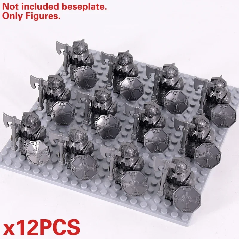 Фото Набор строительных блоков MOC: Средневековые воины-гномы, эльфы, рыцари, фигурки из Властелин колец, аксессуары, доспехи, щиты, игрушки для самостоятельной сборки, подарок для детей. №2