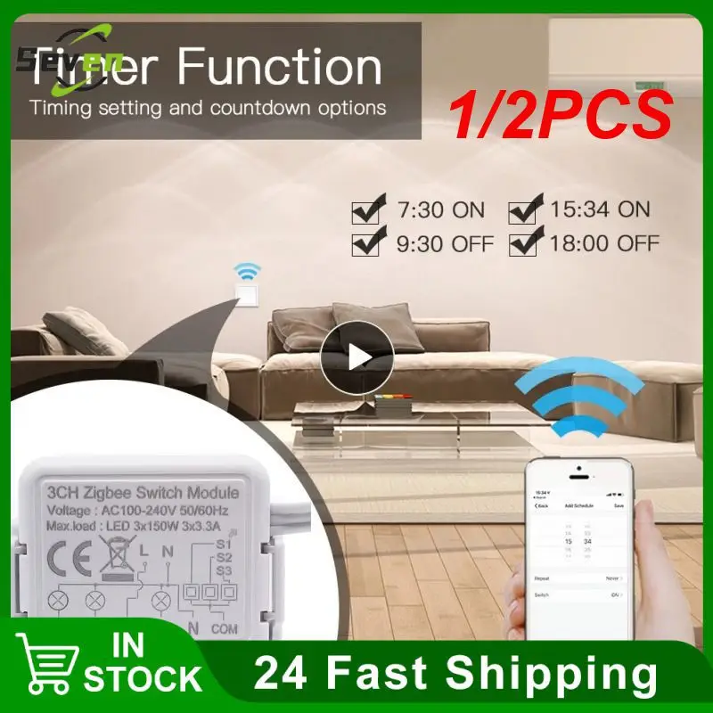 

1/2PCS Tuya Smart WIFI Zigbee Module for Roller Blinds Shutter Switch Break Relay Work for Smart Life App
