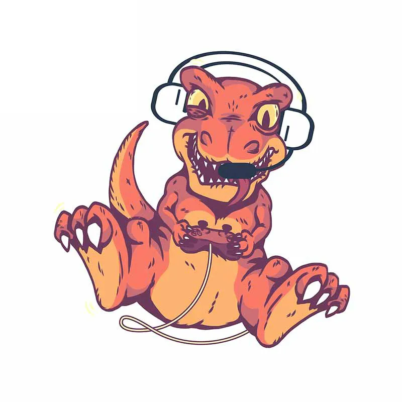 

13/17 CM Gamer Dinosaur Cartoon Sticker Auto Accessories Window Styling Decal PVC Pegatinas Para Coche F252