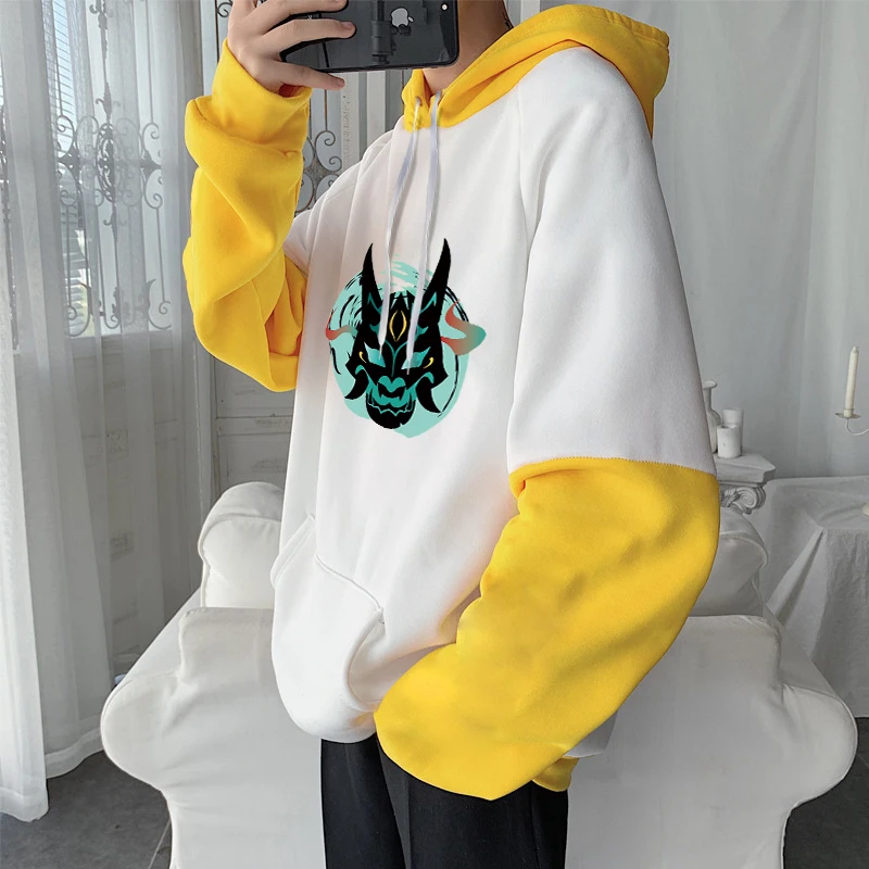 

Game Genshin Impact Cool Xiao Mask Fangs Graphic Hoodies Unisex Hip Hop Long Sleeve Streetwear Women Winter Harajuku Sweatshirts