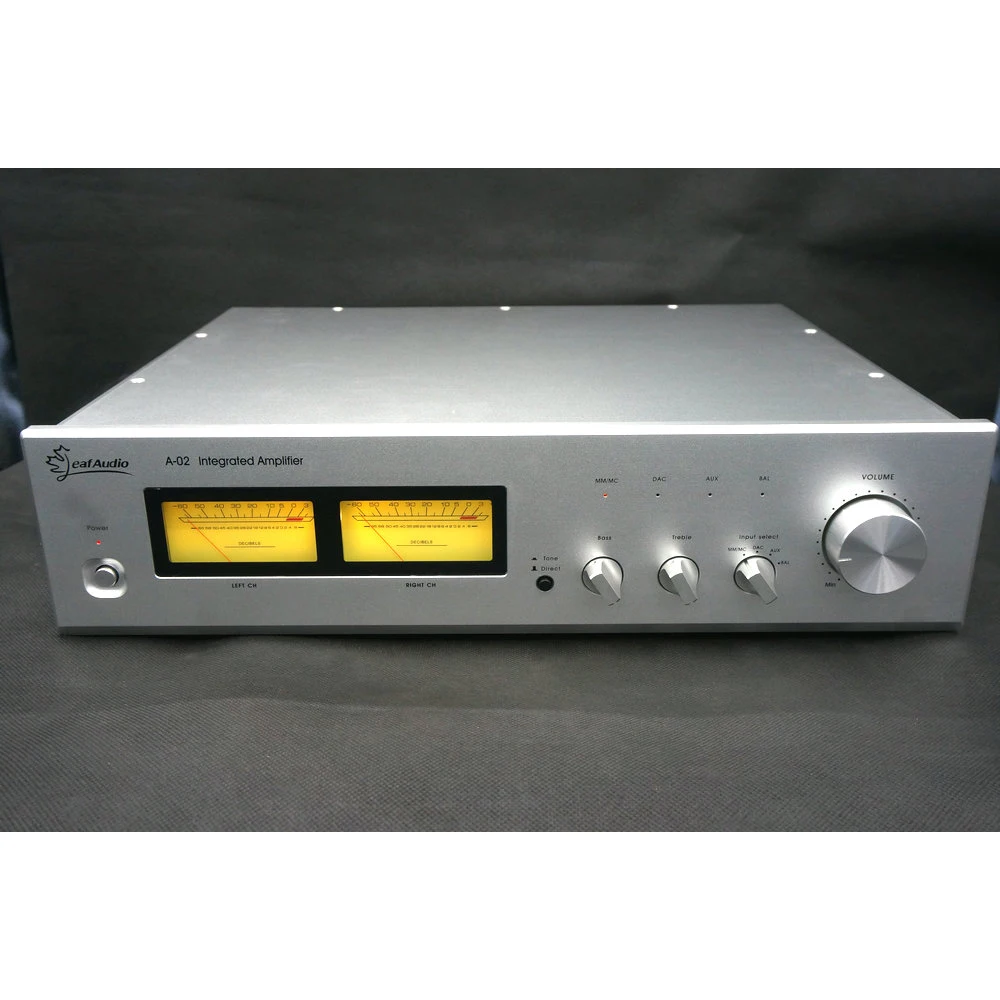 

Leaf Audio A-02 210W Integrated Amplifier Phono Amplifier Two VU Meters Refers to FM300A Circuit