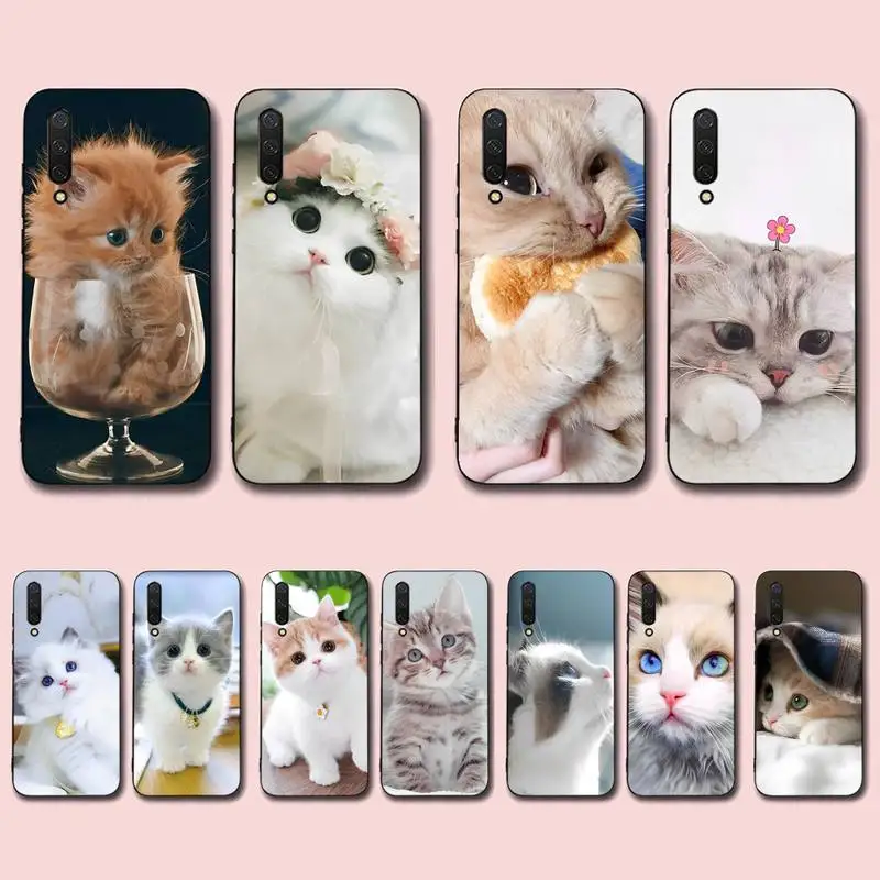 

Cute Cat Kitten Phone Case for Xiaomi mi 5 6 8 9 10 lite pro SE Mix 2s 3 F1 Max2 3