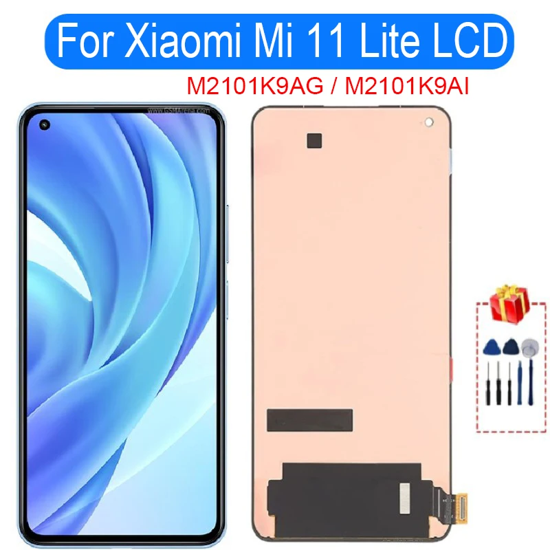 

ЖК-дисплей 6,55 дюйма для Xiaomi 11 Lite, сенсорный экран с рамкой и дигитайзером в сборе для Xiaomi M2101K9AG, M2101K9AI