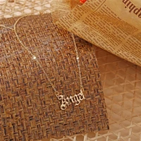 elegant jewelry english alphabet necklaces female vintage clavicle chain 2022