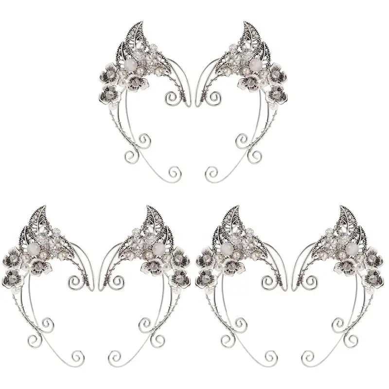 

3 Pairs Elegant Elves Ear Bone Clips Ear Cuffs Creative Earrings Female Jewelry