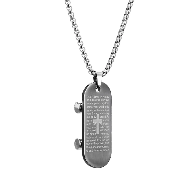 

Creative Skateboard Design Unisex Titanium Steel Pendant Necklace Original Jewelry For Women Men`s Birthday Gifts