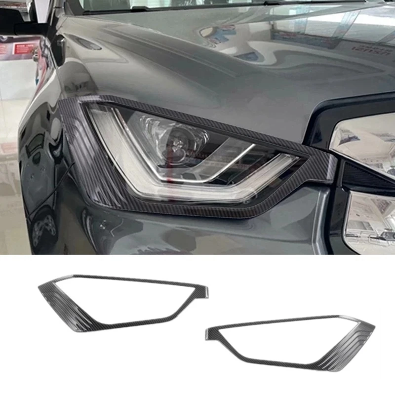 Крышка фары аксессуары для автомобильных фар ABS углеродное волокно Isuzu D-MAX DMAX 2021