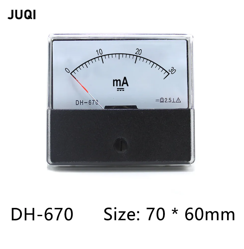 

DH-670 mA DC Pointer type milliammeter 1mA 10mA 20mA 30mA 50mA 100mA 200mA 300mA 500mA Analog Mechanics Plate table Ammeter