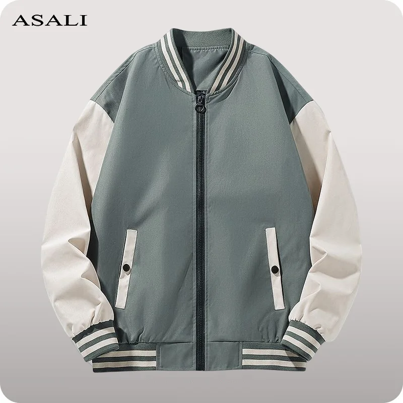 

Casual Men's Baseball Jacket 2023 Spring Autumn Slim Fit Windbreakers Mens Coats Fashion Patchwork Bomber Jacket Men Outerwear