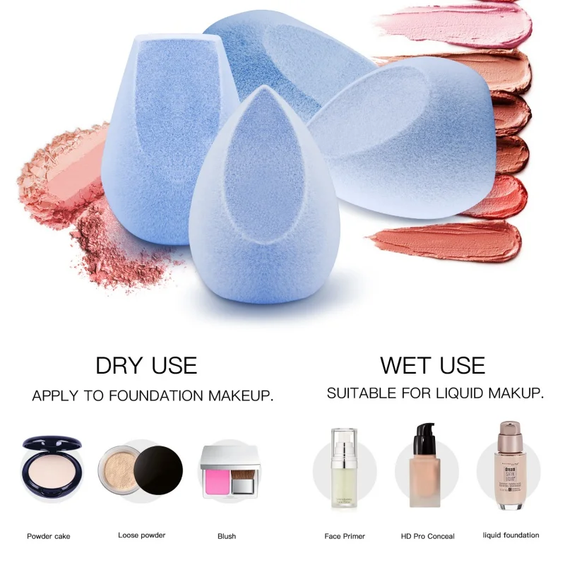 

1PCS Makeup Sponge Non-Latex Microfiber Fluff Surface Powder Liquid Foundation Smooth Make Up Blender Velvet Cosmetic Puff