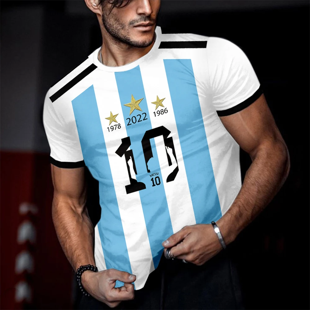 

2023 Argentina Number 10 Tops Tee Shirt Argentina 3 Stars Jersey Women Men T-shirts Streetwear Sportswear Tshirt