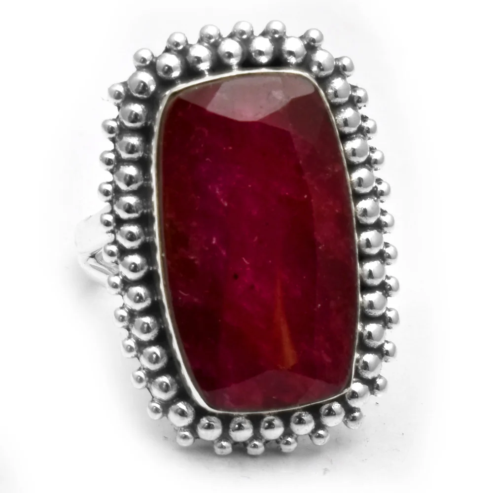 

Genuine Ruby Ring 925 Sterling Silver, USA Size : 6.75 , AR5061