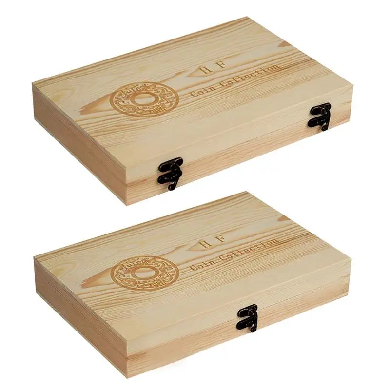 

Коробка для хранения монет, регулируемая антиоксидантная деревянная коллекция юбилейных монет, контейнер для монет с регулируемой подставкой