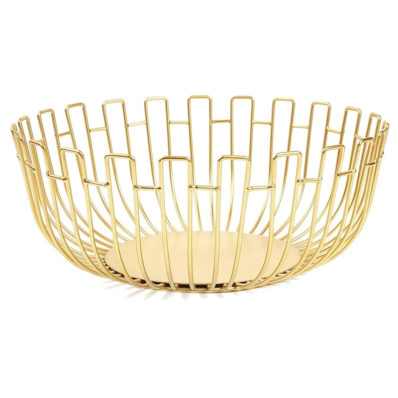 

European Style Simple Fruit Basket Creative Wrought Iron Fruit Plate Snack Storage Basket Fruit Basket