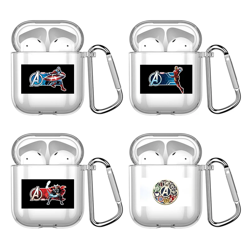 

Marvel Avengers Silicone Case For Apple Airpods 1 or 2 Shockproof Cover For AirPods 3 Pro Pro2 Transparent Earphone protective