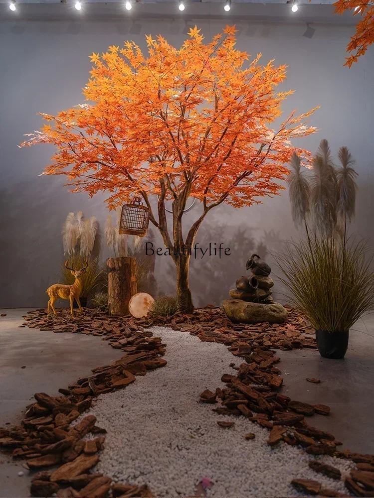 Искусственное кленовое дерево Поддельное красное Большой торговый центр Отель