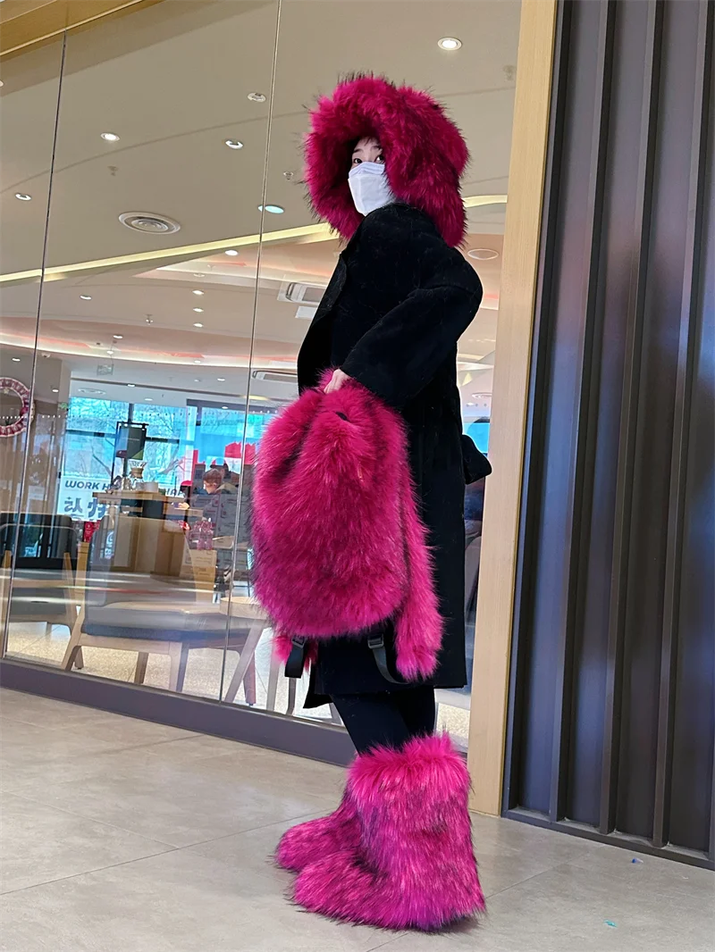 Плюшевый женский рюкзак на осень и зиму новинка 2023 Популярные универсальные