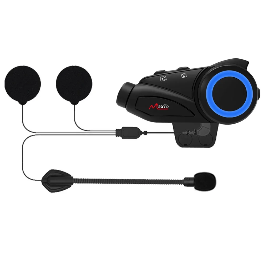 Фото Мотоциклетный шлем MaxTo M3, Bluetooth, наушники, водонепроницаемые, противоударные, 1080P HD №1