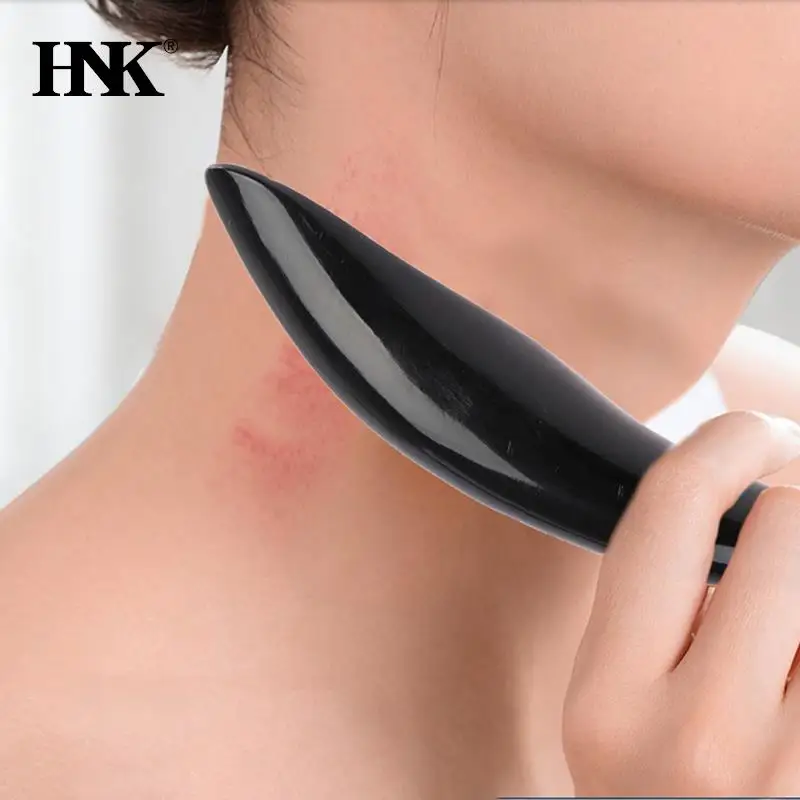 

Natural Horn Comb Width Teeth Scalp Massage Meridian Scraping Promote Blood Circulation Cellulite Skin Detox Guasha Massage Tool