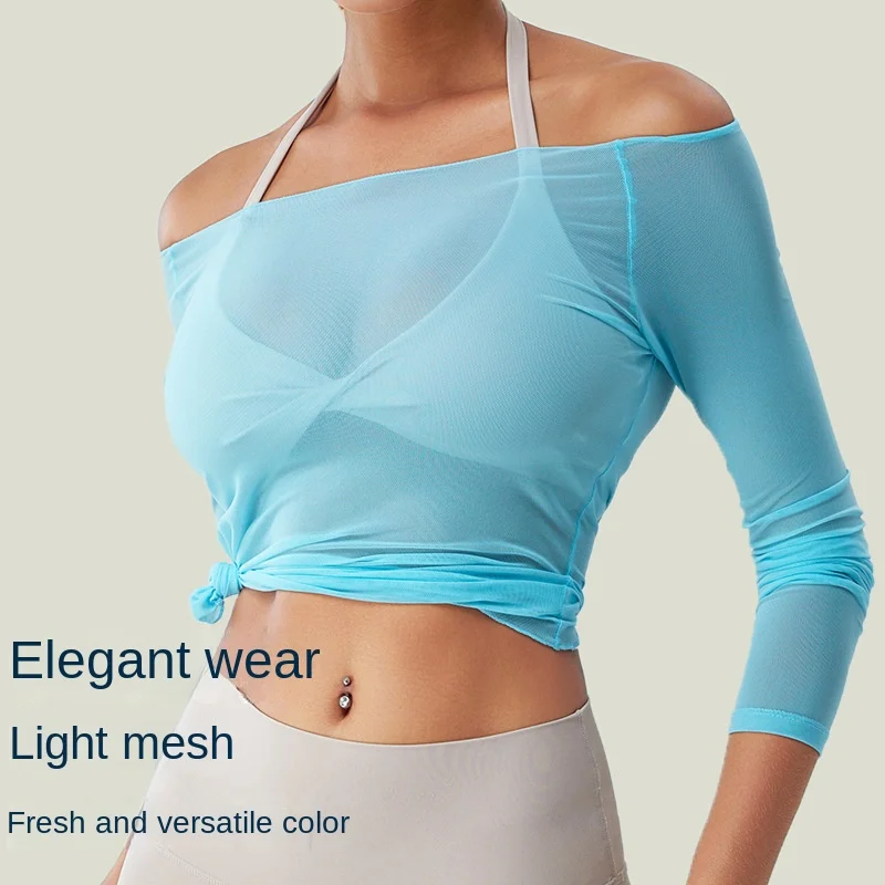 

New Sexy Yoga Hoodie Women's Lightweight Quick-drying Mesh Sports Long Sleeve T-shirt Running Fitness Top