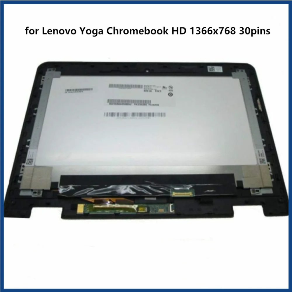 

01AW192 11.6 inch WXGAHD LCD Touch Screen Assembly for Lenovo Yoga Chromebook HD 1366x768 30pins