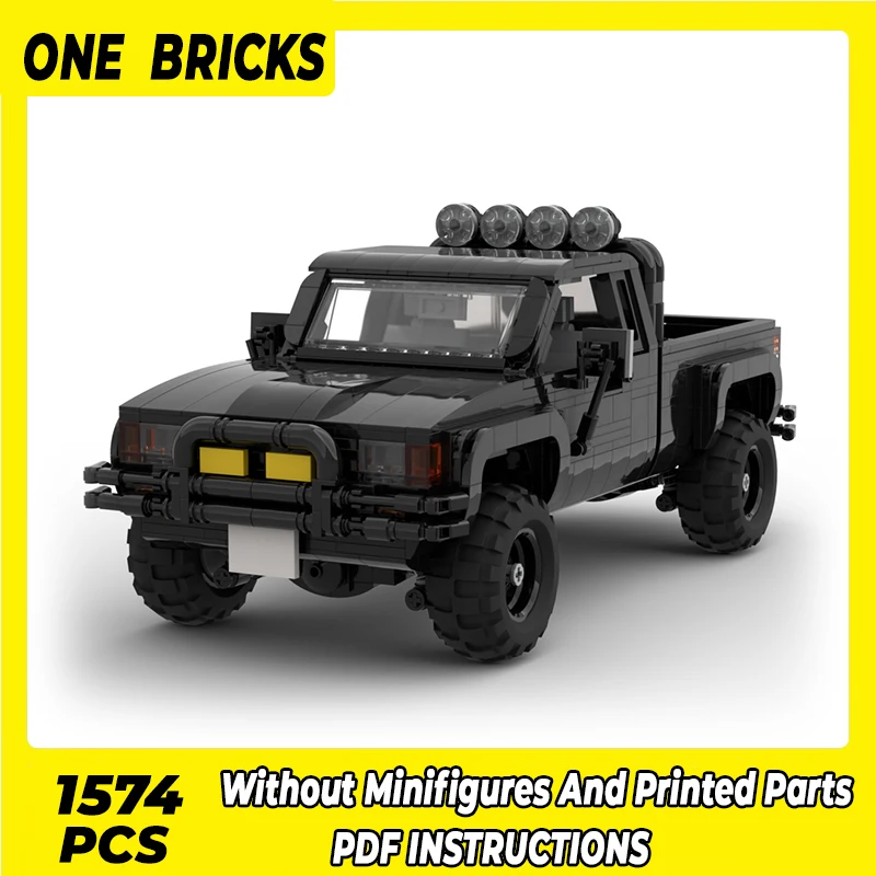 

Moc Building Blocks Super Model Four-Cylinder Pickup Truck Technical Bricks DIY Assembly Famous Toys For Childr Holiday Gifts