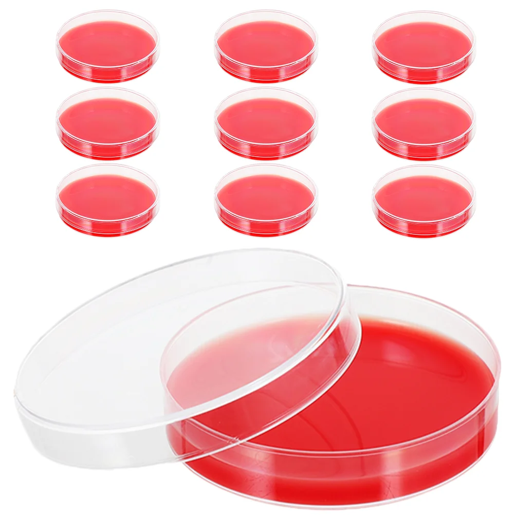 

10 Pcs Blood Agar Plate Culture Medium Glass Mushroom Growth Sterile Petri Dishes Labs Cover