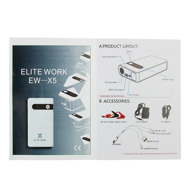 Портативное автомобильное пусковое устройство 30000mAh 12V аварийный усилитель