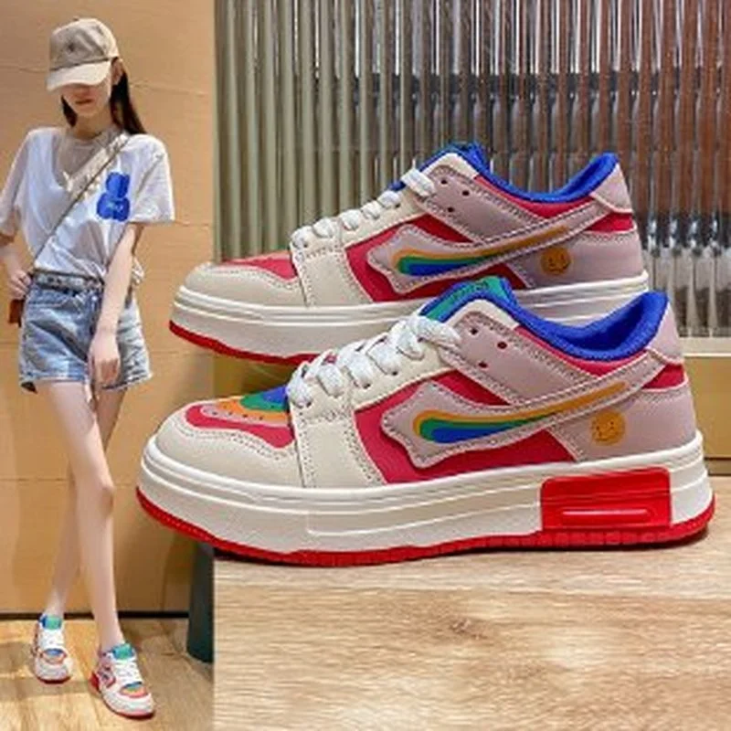 

Кроссовки женские на шнуровке, Вулканизированная подошва, дышащие, повседневная обувь на плоской подошве