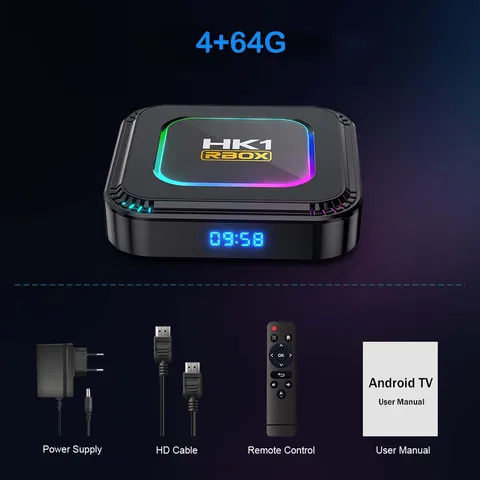 Новинка HK1 RBOX K8 ТВ-приставка Android 13,0 RGB светильник Rockchip RK3528 WIFI 6 BT 5,0 8K ТВ-приставка Google Voice медиаплеер