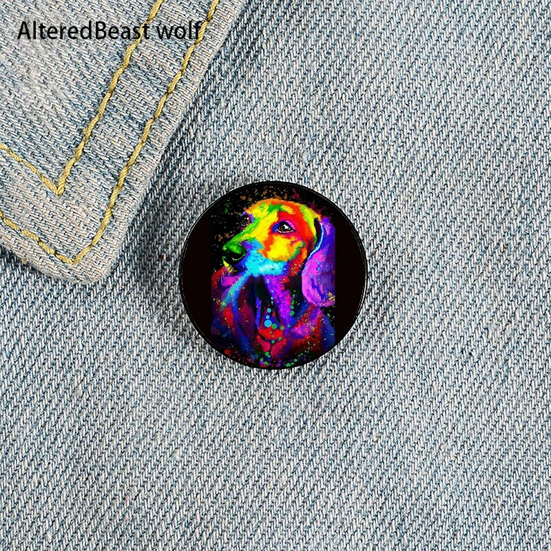 

Dachshund Dog popart Pin Custom Funny Brooches Shirt Lapel Bag Cute Badge Cartoon Cute Jewelry Gift for Lover Girl Friends