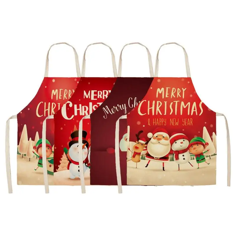 

Фартук моющийся многоразовый с рисунком рождественского снеговика Санты Лось