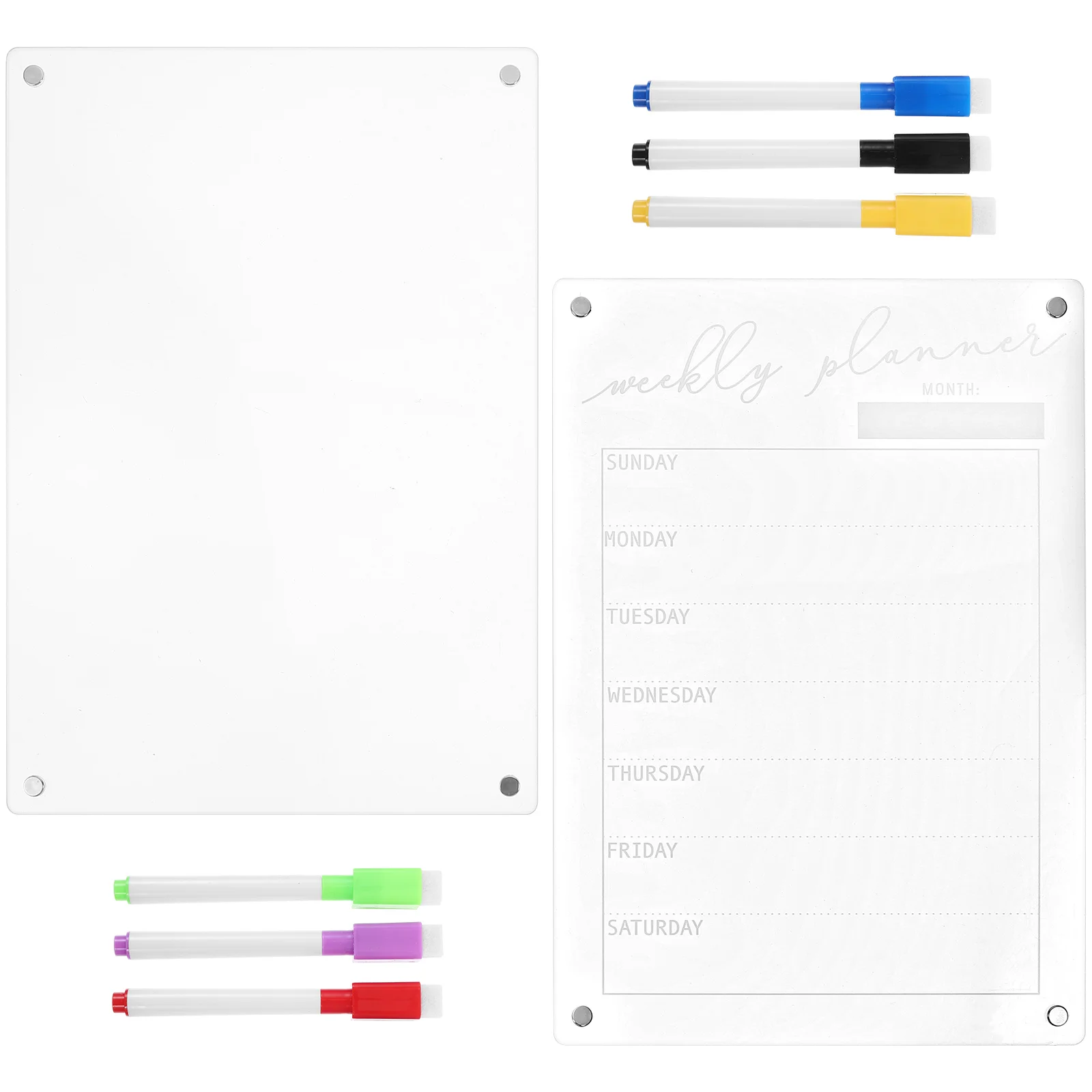 

Acrylic Sheet Whiteboard Dry Erase Refrigerator Note Kitchen Memo Magnet Clear Calendar Fridge Magnetic