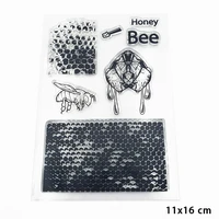 honey bee plants clear stamp for diy scrapbooking card fairy transparent rubber stamps making photo album crafts template