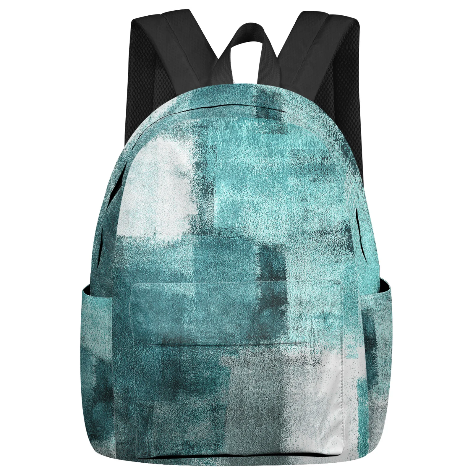 

Oil Painting Abstract Geometric Aqua Backpacks Teenagers Student School Bags Laptop Backpack Men Women Female Travel Mochila