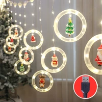 merry christmas santa claus led curtain light for home diy christmas tree decorations xmas natale new year party lights