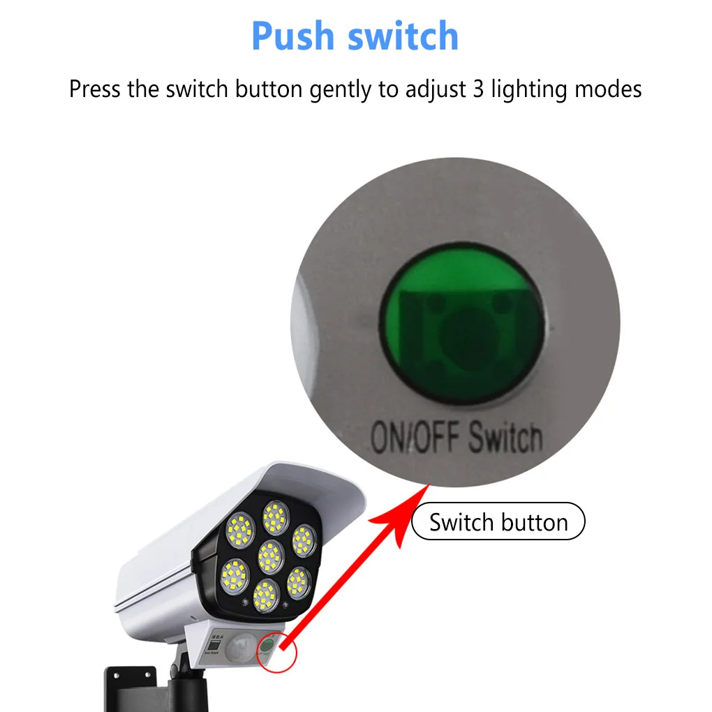 

Solar Lights Human Induction Simulation Camera Spotlight Waterproof Wall Lamp Rotation Lighting Equipment Home Garden Light