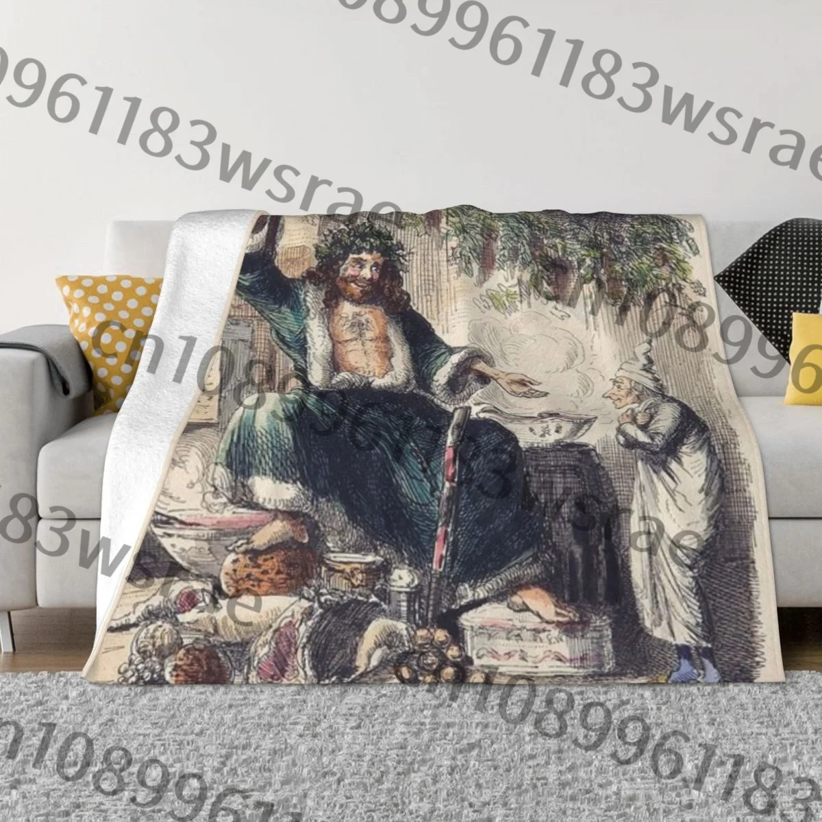Ebenezer Scrooge и призрак рождественского подарка ультрамягкое одеяло из микрофлиса
