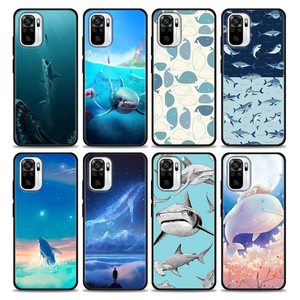 

Ocean Whale Shark Animal Silicone Phone Case for Xiaomi Poco M3 M4 Pro Soft TPU Cover For Redmi Note 9S 9 Pro 10 S 8 7 Case