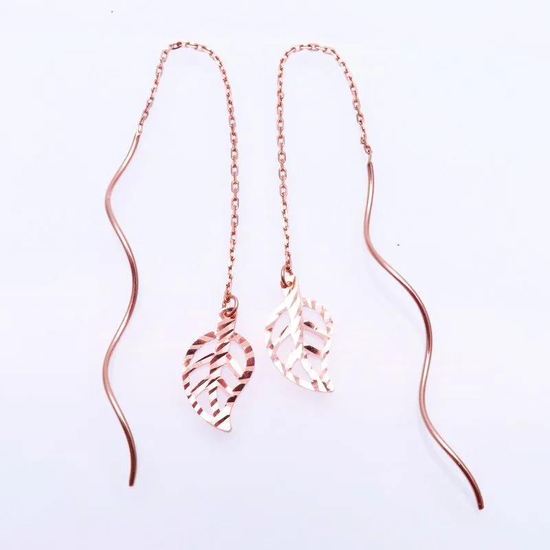 

Женские длинные серьги из розового золота 585 пробы, с золотым покрытием, 14 к