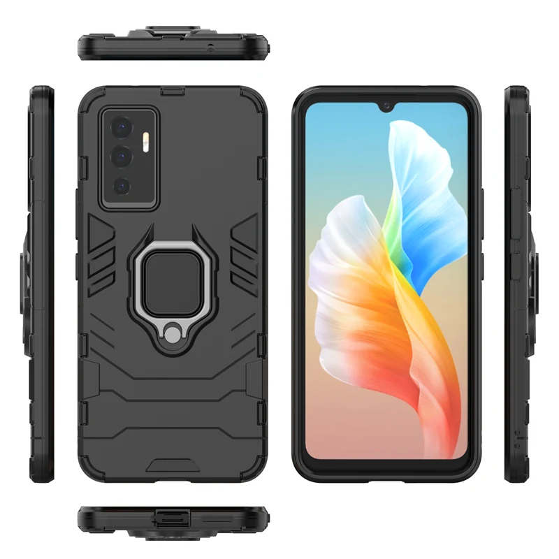 For Vivo V23E Case Cover for Vivo V23E 5G Magnetic Ring Stand Holder Shockproof Bumper Armor Back Phone Case for Vivo V23E 5G